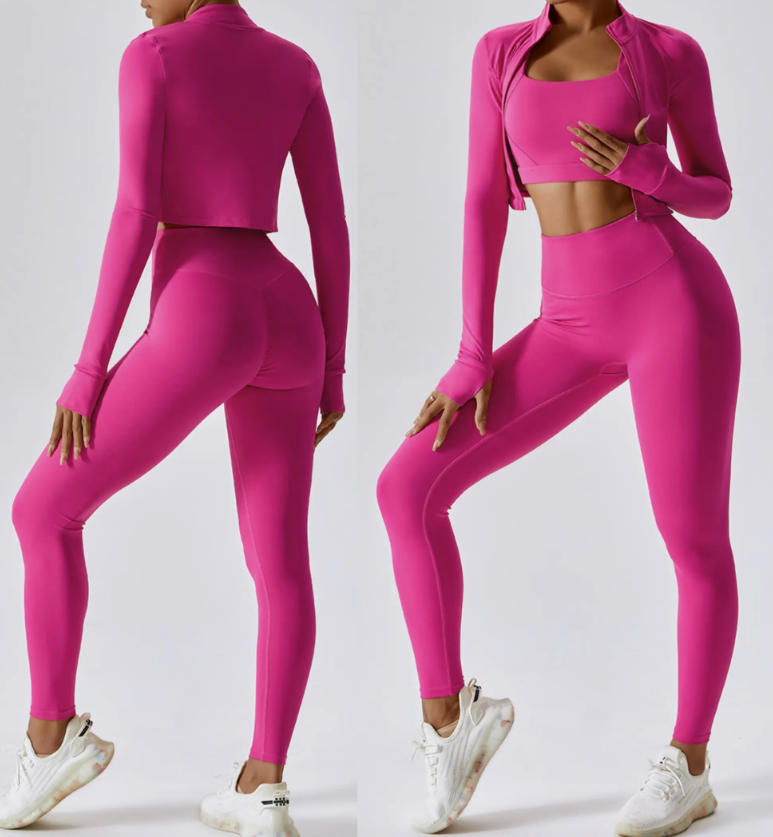 Hot Pink Color Breathable Quick-Dry Leggings image 0