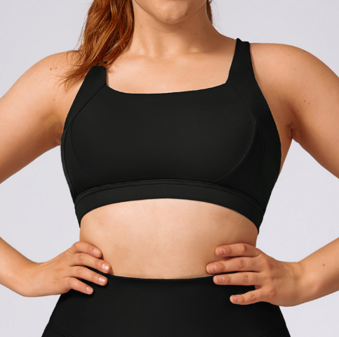 Black Color Breathable Quick-Dry Sports Bra image 0