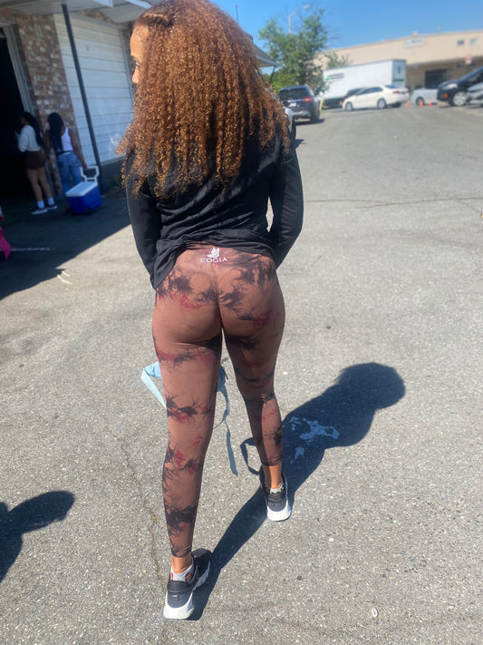 HighWaist Scrunch Butt Leggings (Brown) image 1
