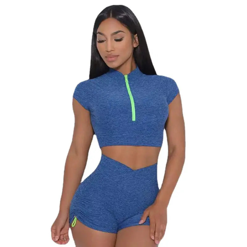 Energy Boost Yoga Shorts (Blue) image 0