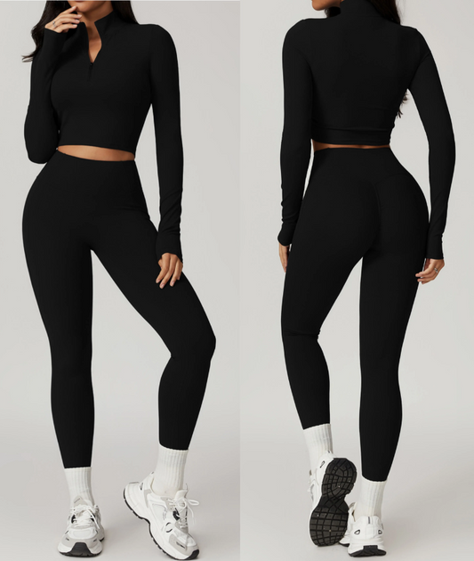 Black Color Breathable Quick-Dry Leggings image 0